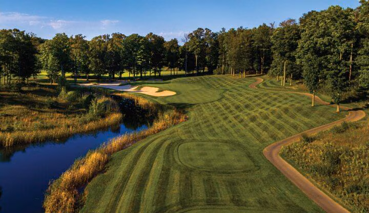 Fairway and pond on the Cedar River golf course
